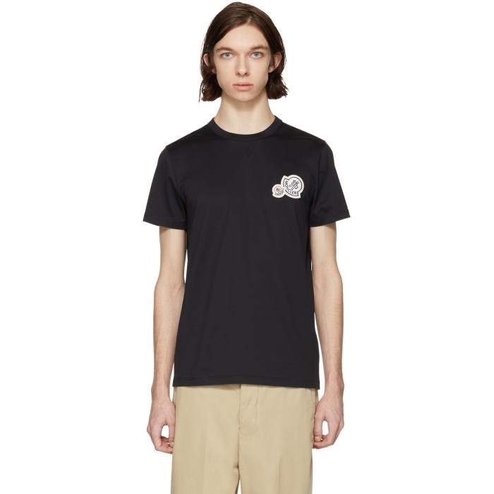 Photo: Moncler Black Double Logo T-Shirt 