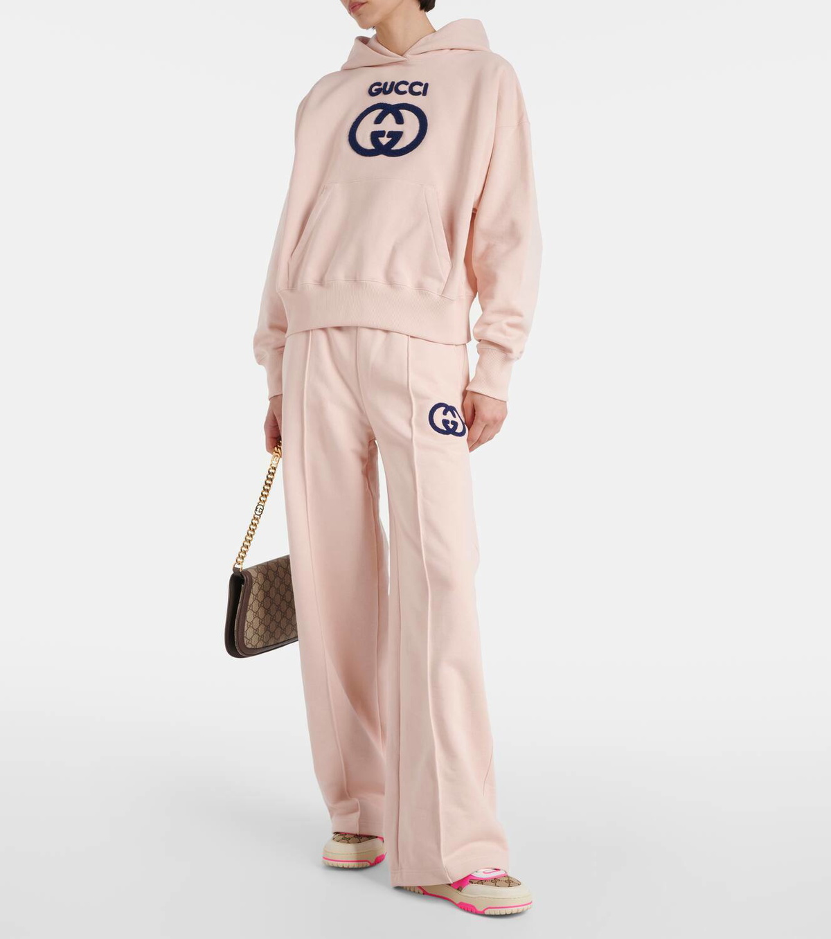 Gucci GG embroidered cotton jersey sweatpants