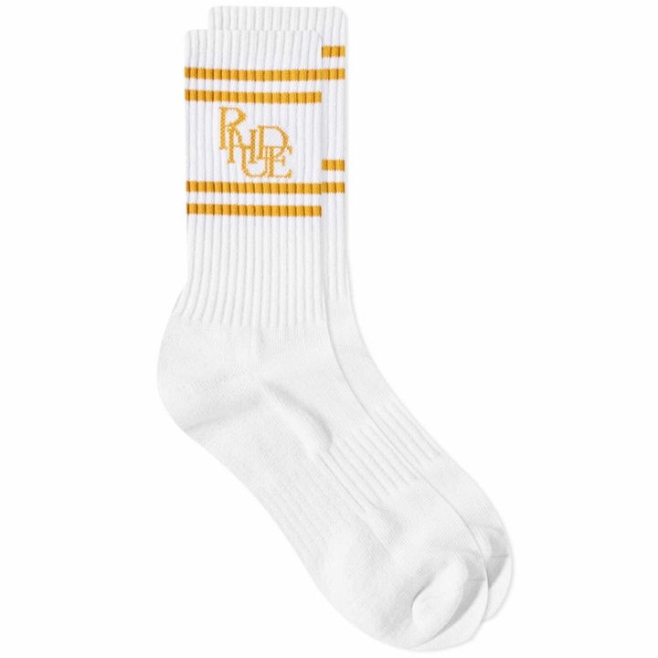 Photo: Rhude Men's Scrambler Sock in White
