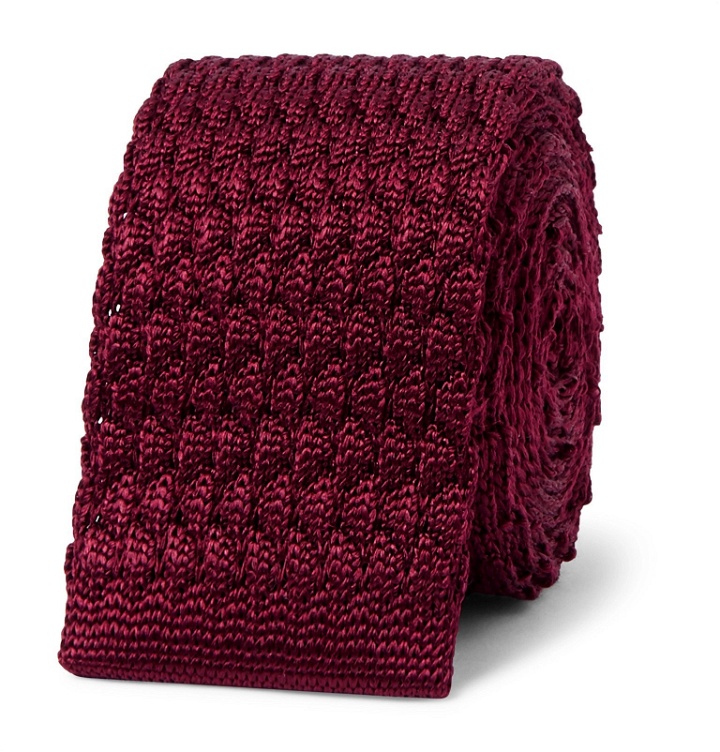 Photo: Lanvin - 5cm Knitted Silk Tie - Burgundy
