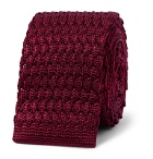 Lanvin - 5cm Knitted Silk Tie - Burgundy