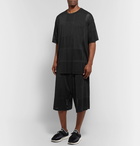 Y-3 - Oversized Patchwork Mesh-Jacquard T-Shirt - Men - Black