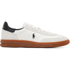 Polo Ralph Lauren White Bedford Leather-Suede Sneakers