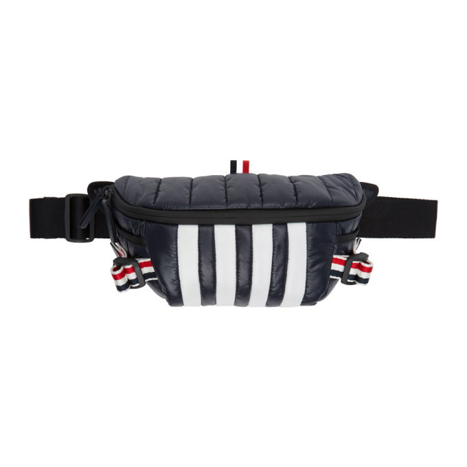 Photo: Thom Browne Navy Quilted RWB Webbing Bum Bag