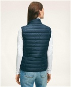 Brooks Brothers Women's Reversible Water-Repellent Patchwork Puffer Vest | Navy