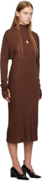 Mame Kurogouchi Brown Random Midi Dress