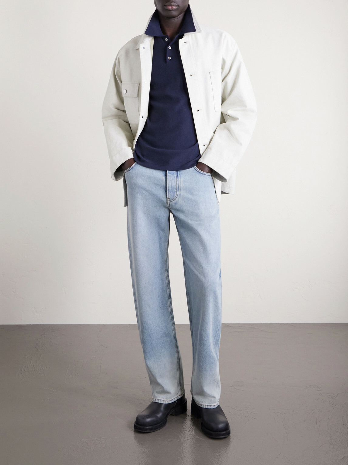A.P.C. - Eliot Cotton and Cashmere-Blend Polo Shirt - Blue