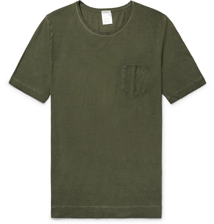 Photo: Massimo Alba - Panarea Garment-Dyed Cotton-Jersey T-Shirt - Men - Green