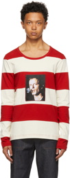 Sunnei Off-White & Red Striped Long Sleeve T-Shirt