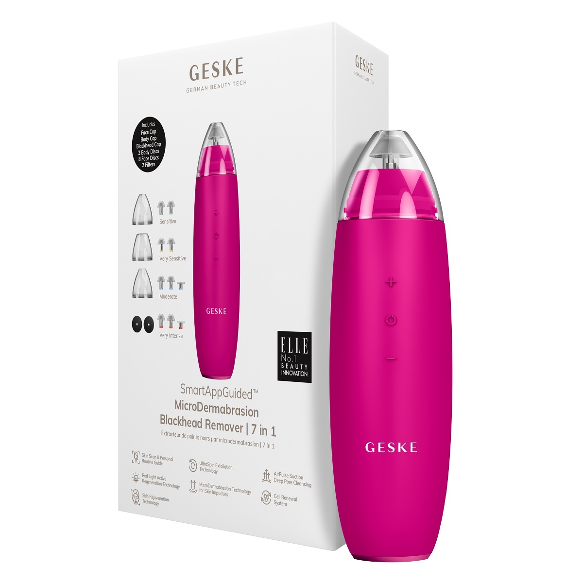 GESKE SmartAppGuided MicroDermabrasion Blackhead Remover 7 in 1
