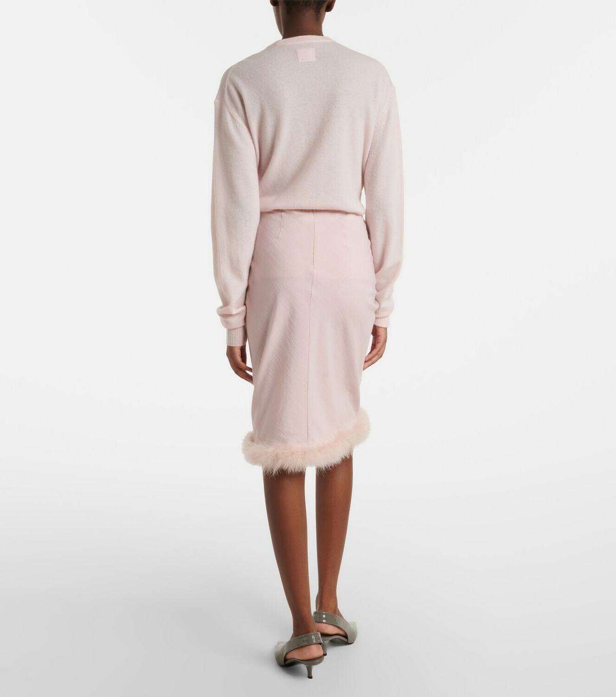 Dorothee Schumacher Soft Vibes feather-trimmed midi skirt