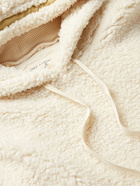 Greg Lauren - Faux Shearling Hoodie - Neutrals