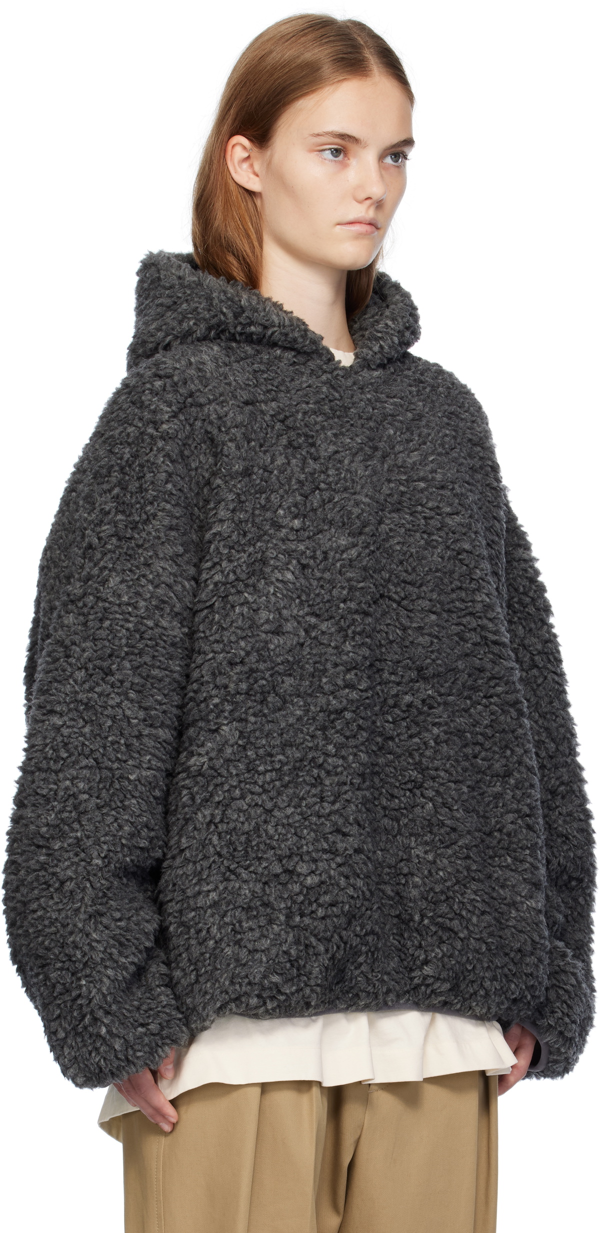 Fear of God Gray Polar Fleece Hoodie