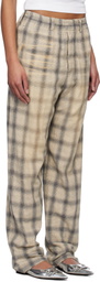 We11done Gray Washed Checkered Trousers