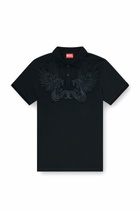 Diesel Cotton polo with embroidered patch - Polos Mens in Black