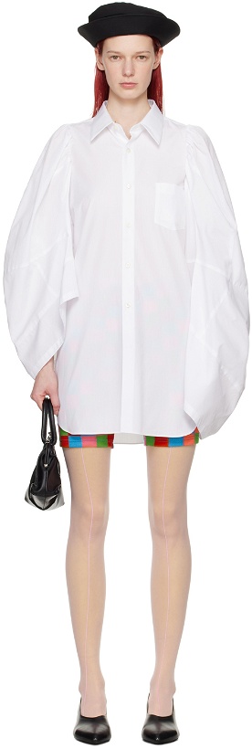 Photo: Comme des Garçons White Button Midi Dress