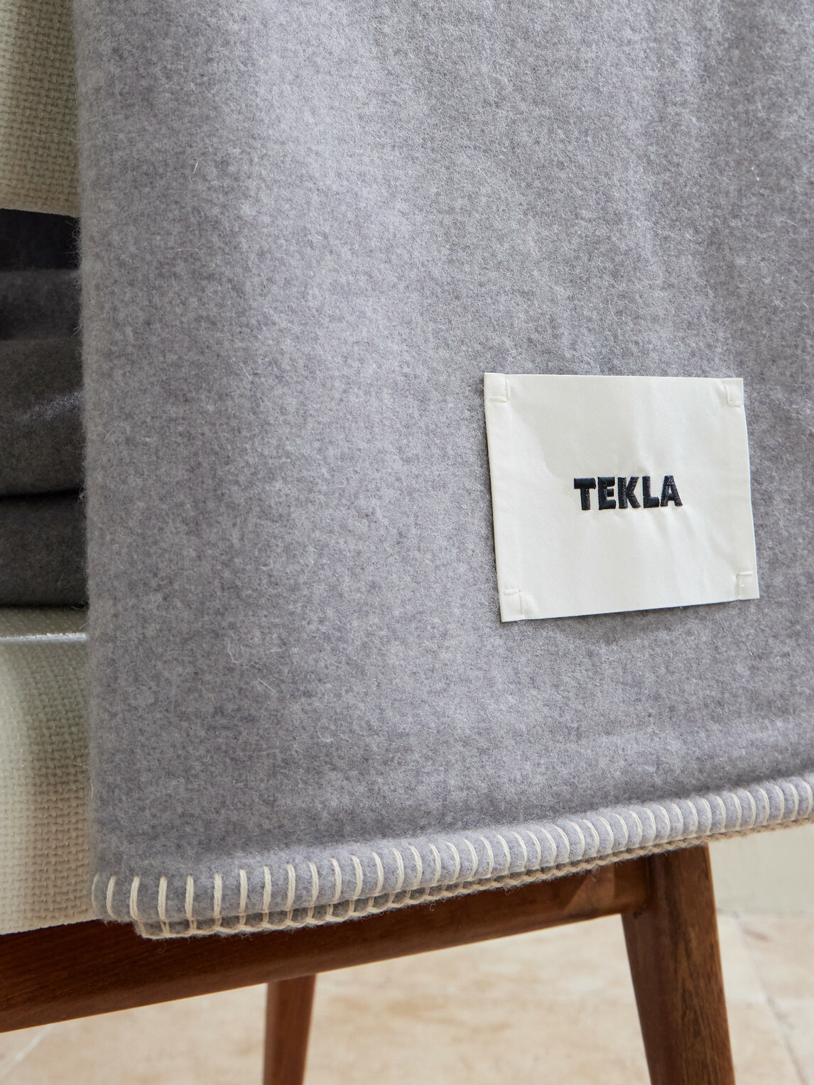 TEKLA - Logo-Appliquéd Wool Blanket