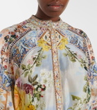 Camilla Embellished printed silk blouse