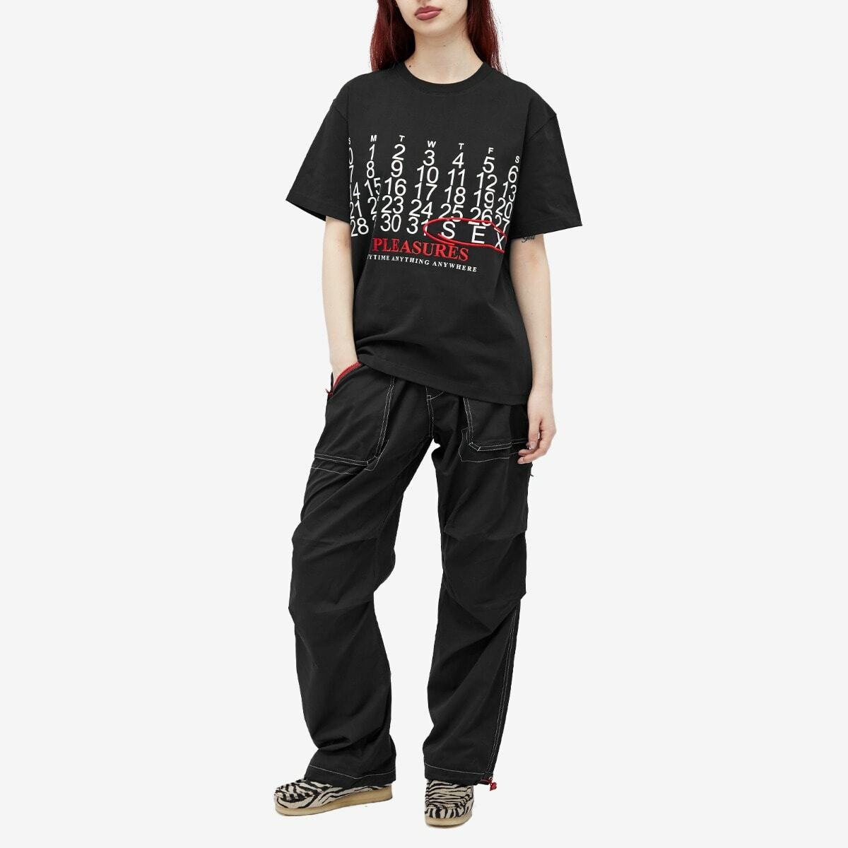 Pleasures Women's Calendar Heavyweight T-Shirt in Black