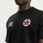 Umbro Men's x WOEI Logo T-Shirt in Black/Pink