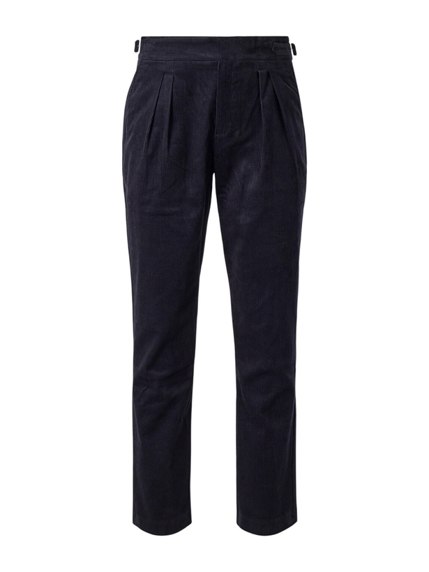 Photo: Mr P. - Tapered-Leg Cotton-Corduroy Trousers - Blue