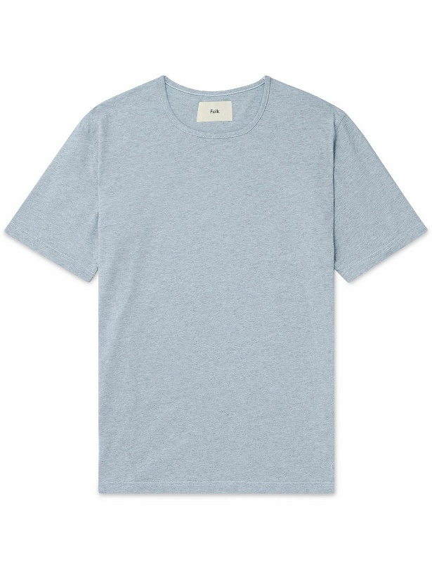 Photo: Folk - Everyday Cotton-Jersey T-Shirt - Blue