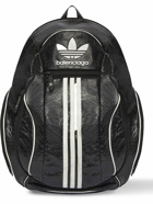 Balenciaga - adidas Logo-Print Textured-Leather Backpack - Black