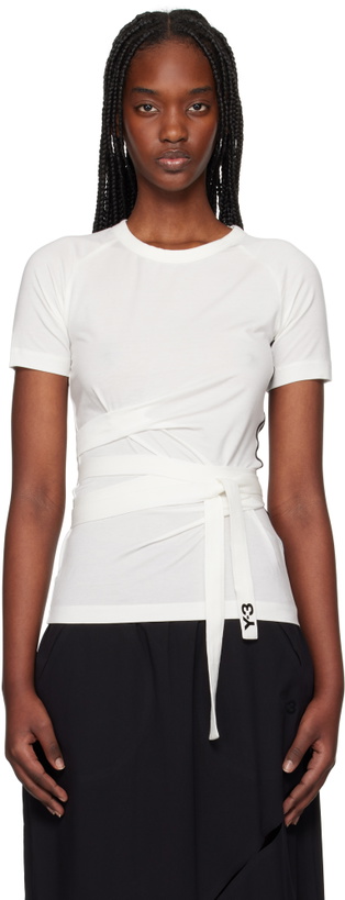 Photo: Y-3 White Wrap T-shirt