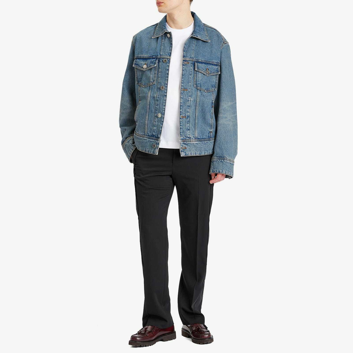 AMI Paris Men's Trucker Jacket in Blue
