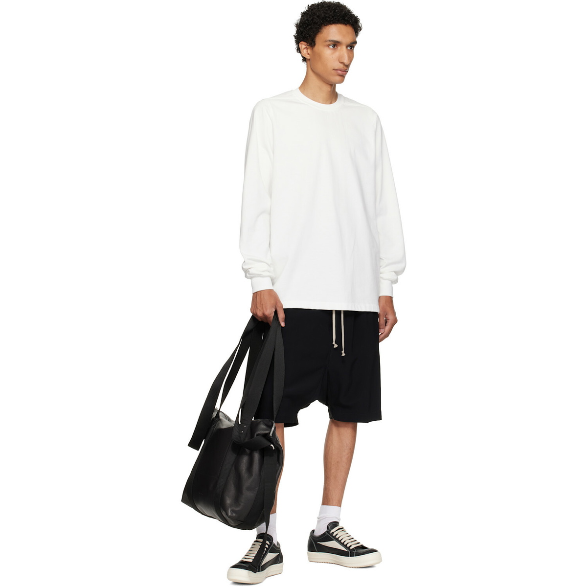 Rick Owens Off-White Tower Short Crewneck LS Sweatshirt