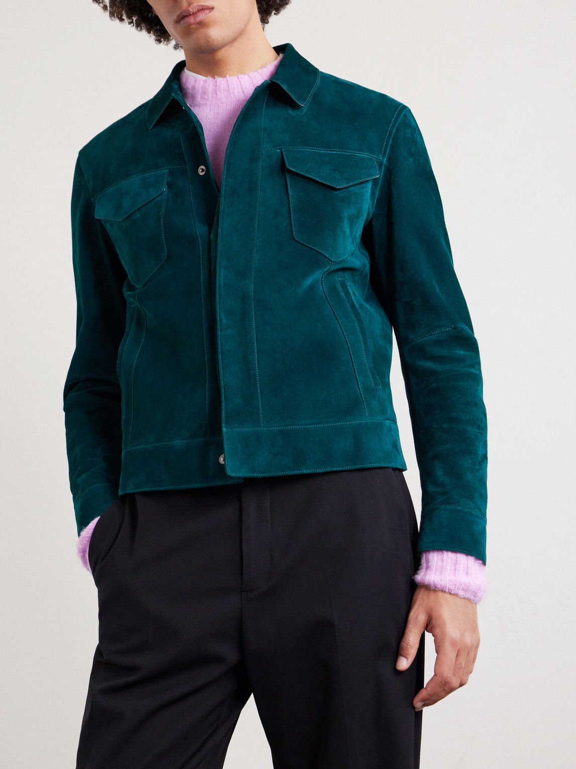 TOM FORD - Slim-Fit Suede Jacket - Green