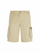 MC2 Saint Barth Man Beige Cotton Cargo Shorts