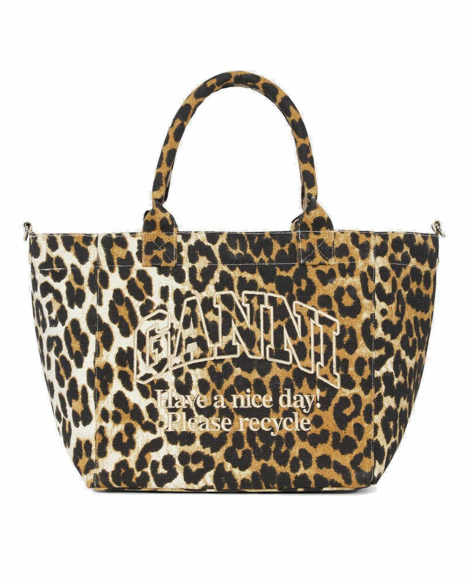 Photo: Ganni Small Easy Shopper Print Multi - Womens - Tote & Shopping Bags