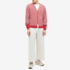 Needles Men's Houndstooth Cardigan in Red