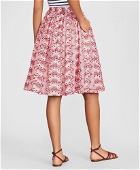 Brooks Brothers Women's Cotton Eyelet Pleated Skirt | Red/White