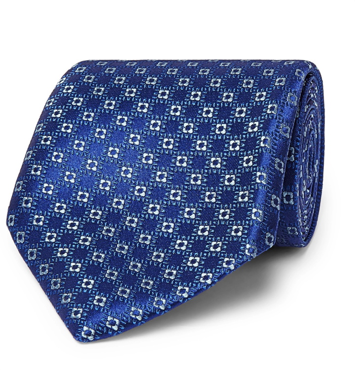 Photo: Charvet - 8.5cm Silk-Jacquard Tie - Blue