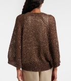 Brunello Cucinelli Open-knit sequined cardigan