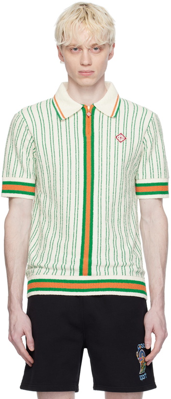 Photo: Casablanca White Striped Polo