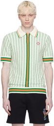 Casablanca White Striped Polo