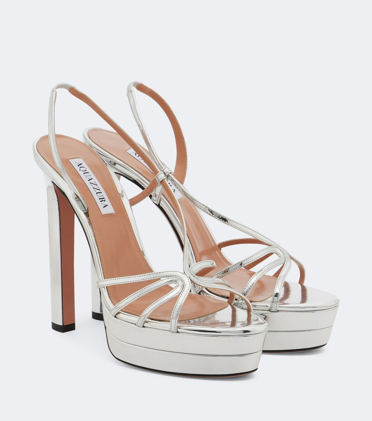 Aquazzura Talk To Me metallic leather sandals