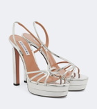 Aquazzura Talk To Me metallic leather sandals