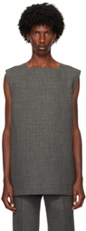 Jil Sander Gray Square Neck Tank Top