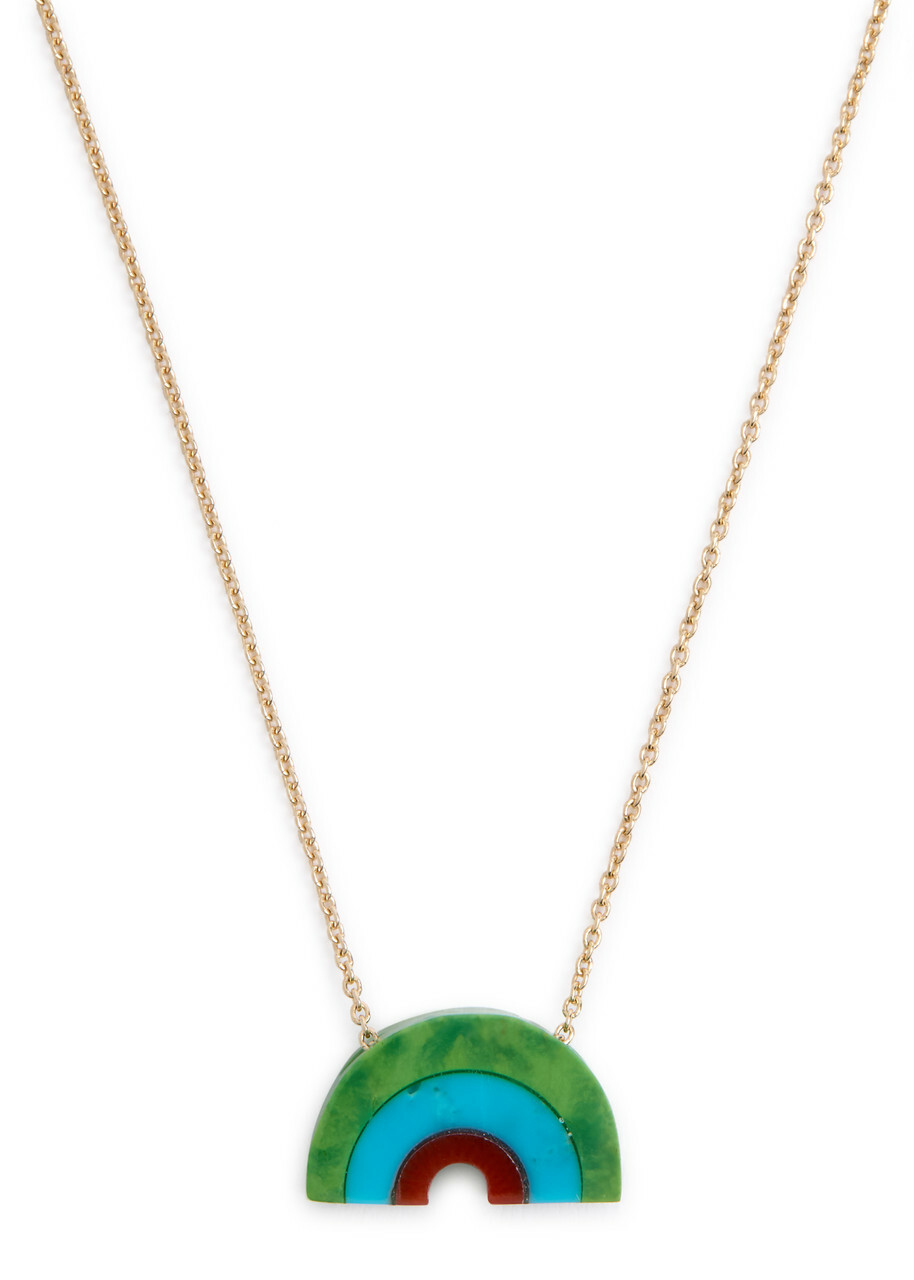 Aliita Arcoiris Turquoise 9kt Gold Rainbow Necklace - Multicoloured 1 - One Size