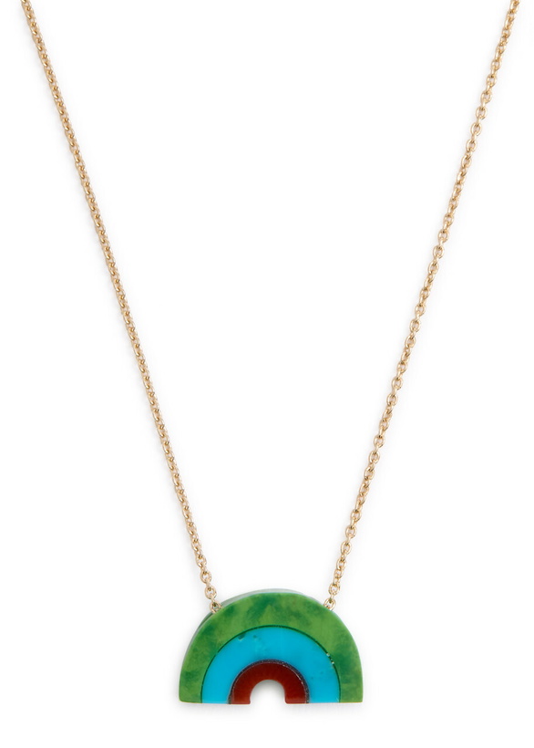 Photo: Aliita Arcoiris Turquoise 9kt Gold Rainbow Necklace - Multicoloured 1 - One Size