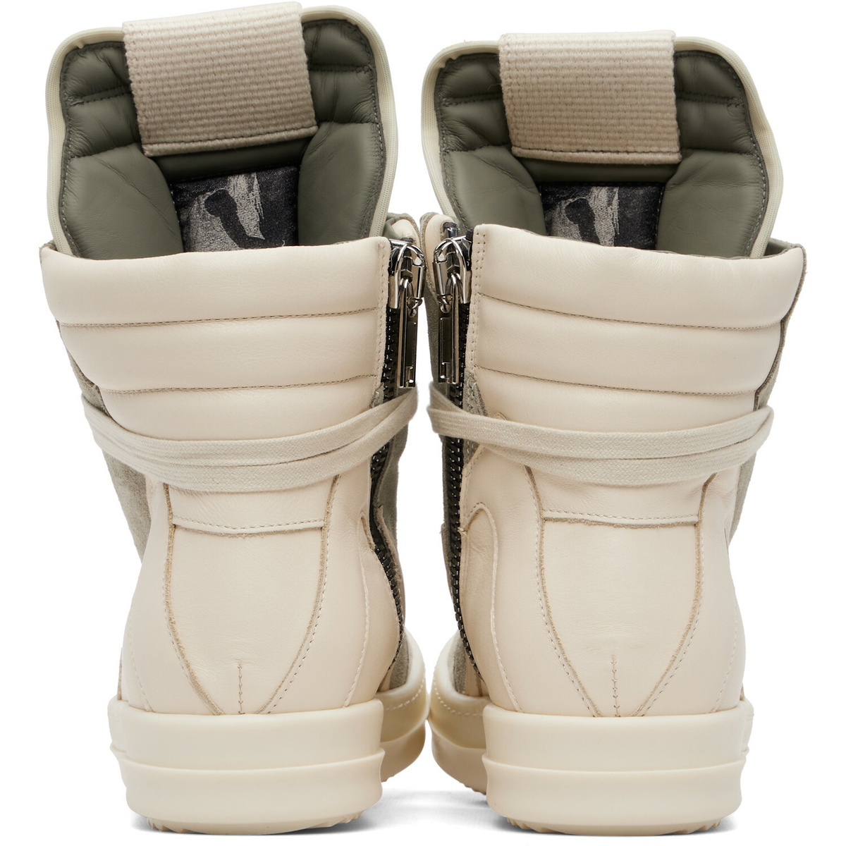 Rick Owens Off-White & Taupe Tower Geobasket Sneakers