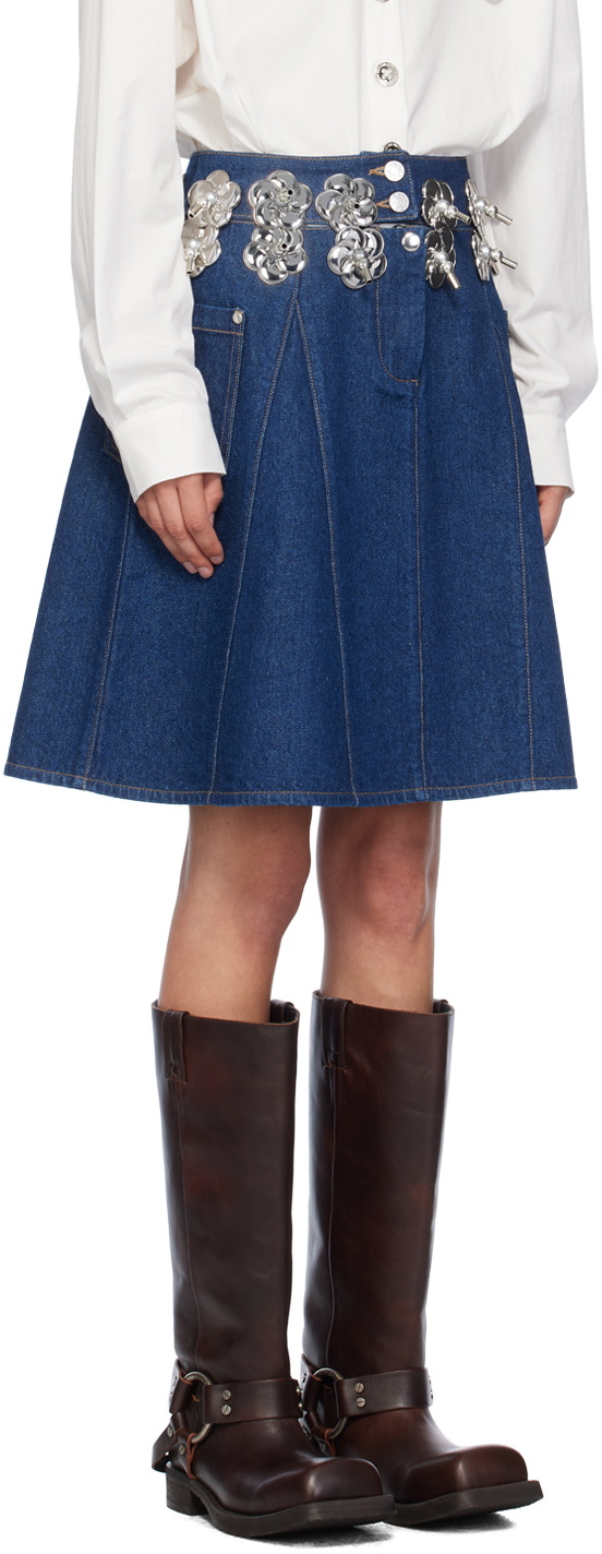 Chopova Lowena Blue Denim Footrope Skirt