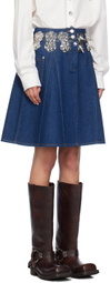 Chopova Lowena Blue Denim Footrope Skirt