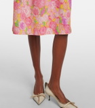 Prada Floral silk-blend cloqué midi dress