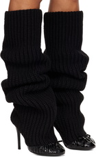 We11done Black Knee High Knit Tall Boots