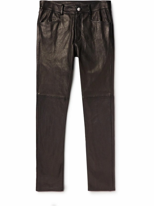 Photo: Rick Owens - Skinny-Fit Leather Trousers - Black
